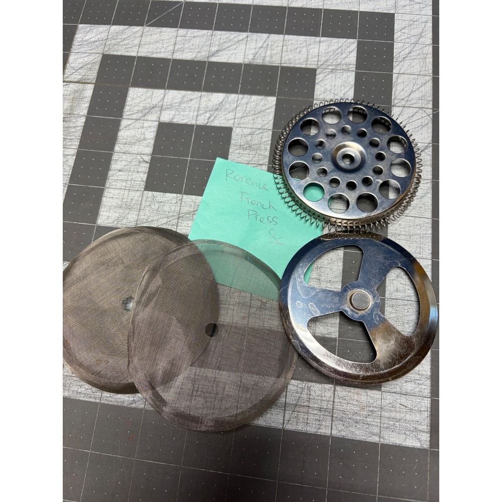 Rorence French Press Replacement Filter Parts Silver 8 Cup Stainless Steel 4pc